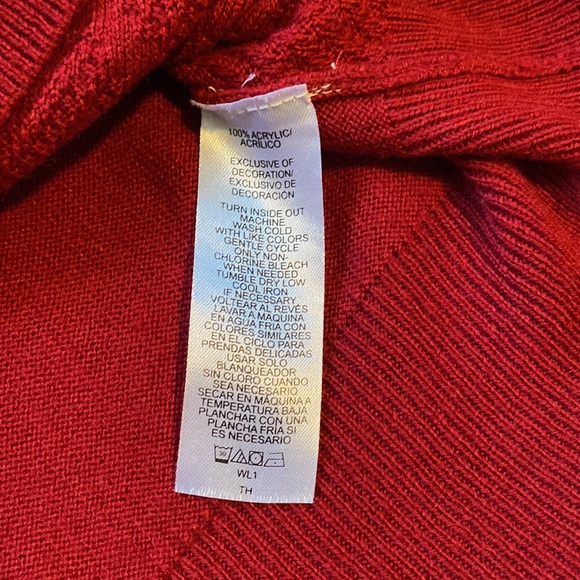 NWOT Men’s Large Dockers Soft Red Sweater - Diamond/ Argyle Print - Picture 4 of 5